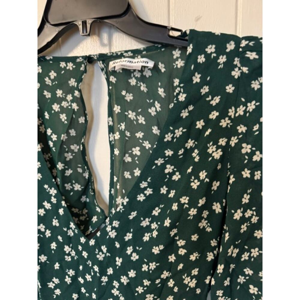 Reformation NWOT Joy Floral Open Back Long Sleeve Dress 4 - Picture 4 of 7
